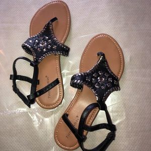 black and tan sandals
